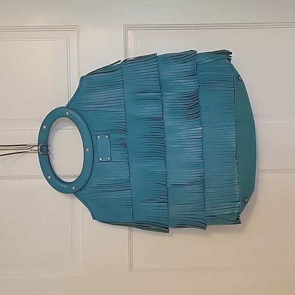 kate spade Handbags - 🦄Rare Vintage Kate Spade Teal Fringe Bag